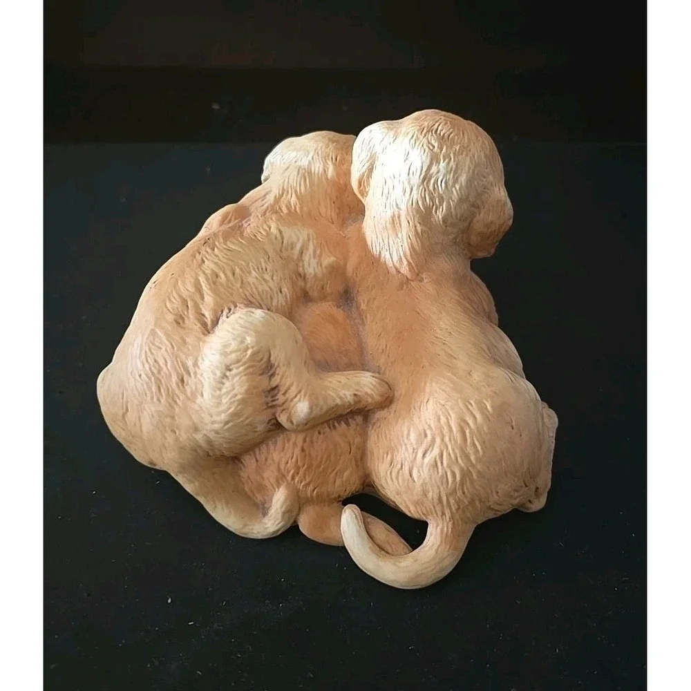 Homco Home Interiors Puppies Dogs Figurine‎ Hand Painted Porcelain 1987 Vintage